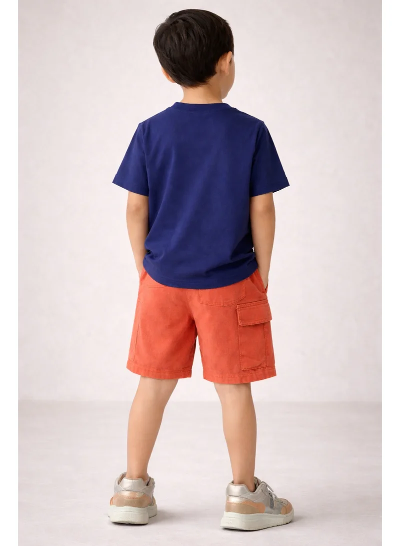Victor And Jane  Boys’ 2-Piece Set – Mountain Graphic T-Shirt & Textured Shorts for Men | Best Price UAE